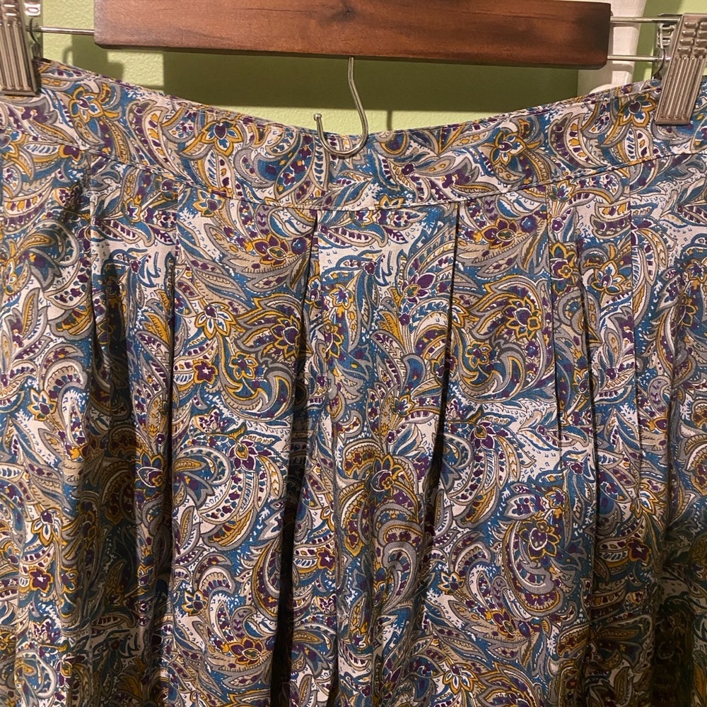 vintage Ship’N shore 14 paisley print midi skirt flowy summer blue king - Picture 12 of 13